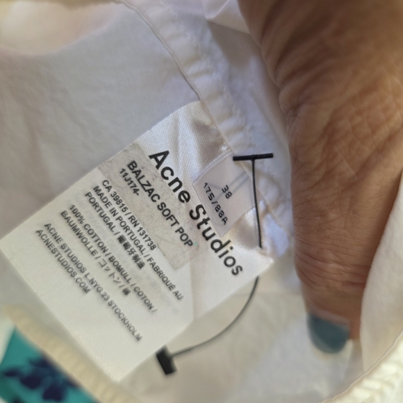 Acne Studios White Blouse SIZE 38 - 1367 - Picture 8 of 8